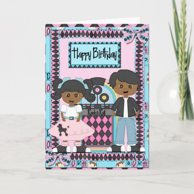 Afro-américain de carte d'anniversaire d'houblon (Devant)