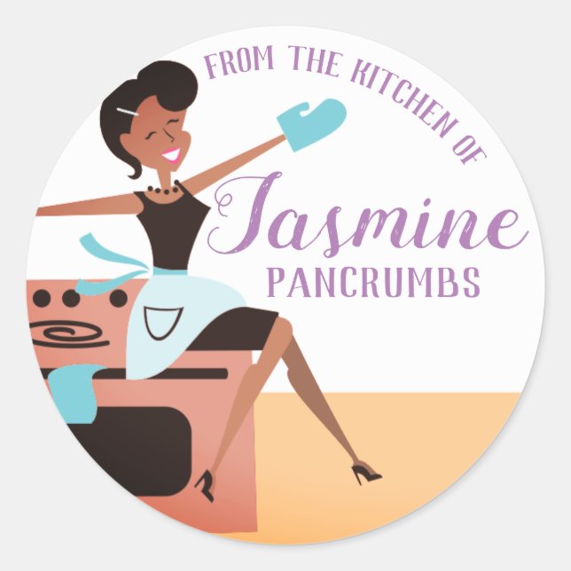 Afro-Américain de la cuisine des autocollants (Devant)