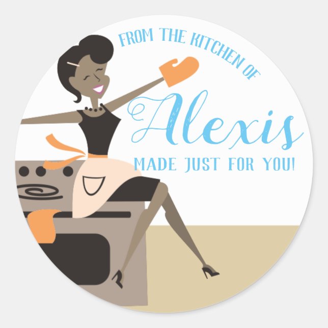 Afro-Américain de la cuisine des autocollants (Devant)