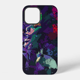 Afro american jazz singer on grunge background - i iPhone 12 case