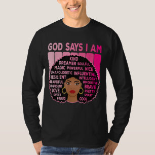 Afro American Melanin Black Pride Pink Woman Afric T-Shirt