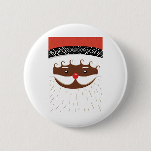 afro american santa 2 inch round button