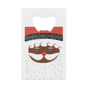 afro american santa credit card bottle opener
