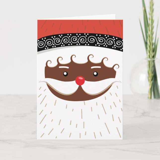 afro american santa holiday card (Front)