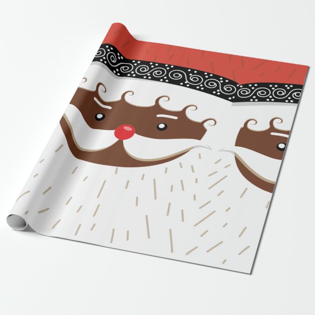 afro american santa wrapping paper (Unrolled)