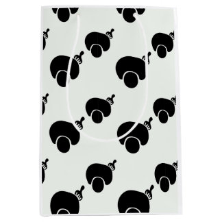 afro and pick black and white gift bag