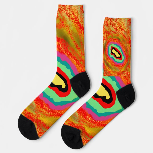 AFRO ART ABORIGINAL TYPE DESIGN SOCKS (Left)