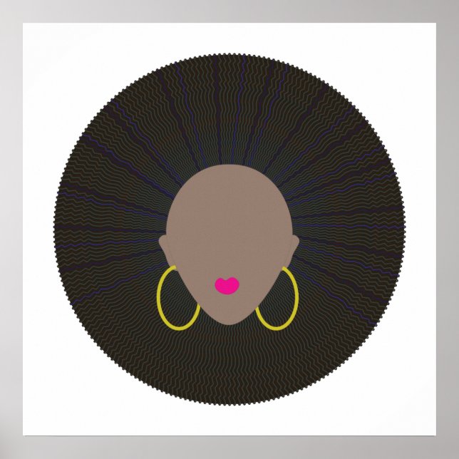 Afro Art | Modern Minimalist Silhouette Design Poster (Front)