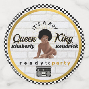 Afro Baby Boy 90's Hip Hop Retro Baby Shower Photo Confetti