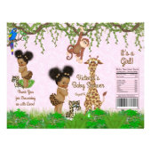 Afro Baby Girl Safari Baby Shower Chip Bag Wrapper (Front)