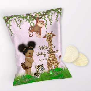 Afro Baby Girl Safari Baby Shower Chip Bag Wrapper