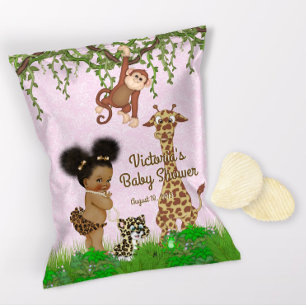 Afro Baby Girl Safari Baby Shower Chip Bag Wrapper