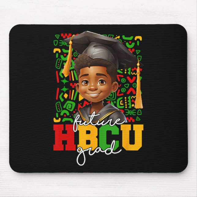 Afro Black Boy College Graduation Future Hbcu Grad Mouse Pad (Front)