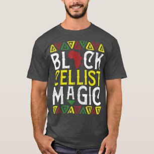 Afro Black Cellist Magic Apparel, African Cello Mu T-Shirt