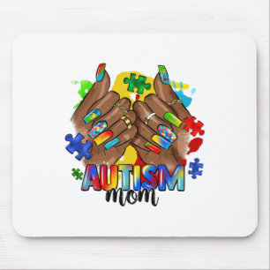 Afro Black Nail Autism Mom Autism Awareness Day 20 Mouse Pad