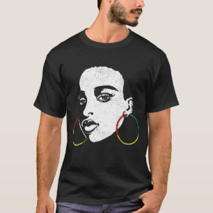Afro Black Woman Afican Colour Cool Black History  T-Shirt