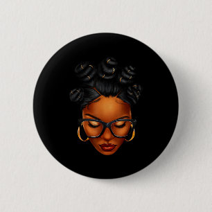 Afro Black Woman African Black History Month Melan 2 Inch Round Button
