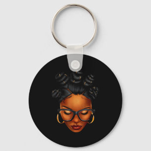 Afro Black Woman African Black History Month Melan Keychain
