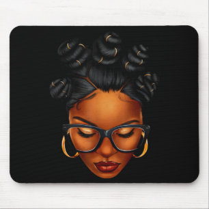 Afro Black Woman African Black History Month Melan Mouse Pad