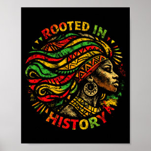 Afro black woman african roots melanin history poster