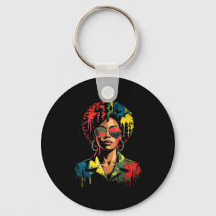 Afro black woman melanin queen african black keychain