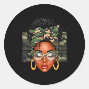 Afro Black Women African American Black History Mo Classic Round Sticker