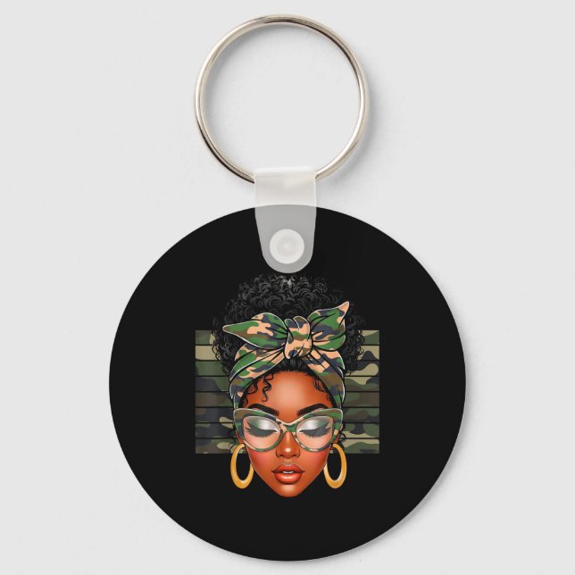 Afro Black Women African American Black History Mo Keychain (Front)