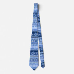 Afro Blue Modern Tribal Print Tie