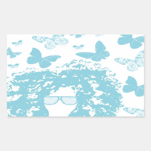 Afro, Butterflies and Sunglasses Sticker