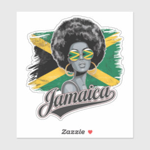Afro Carribean Woman Jamaica Flag Island Vibe