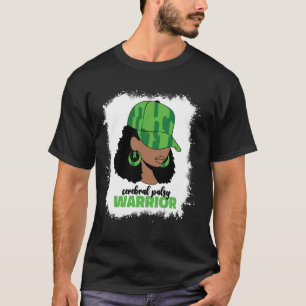 Afro Cerebral Palsy Warrior Women Mom Cp Awareness T-Shirt