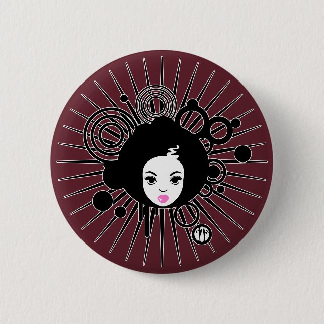 Afro Chick 2 Inch Round Button (Front)
