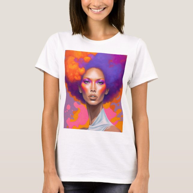 Afro Christy Colour Splash Art Women's T-Shirts (Front)