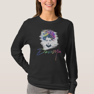 Afro Colourful Butterflies Messy Bun Dance Mom Mot T-Shirt