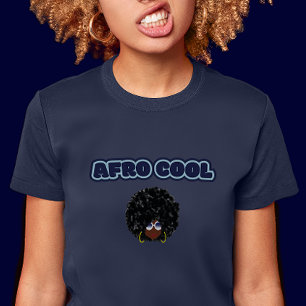 Afro Cool - Navy Women's Slim Fit T-Shirt