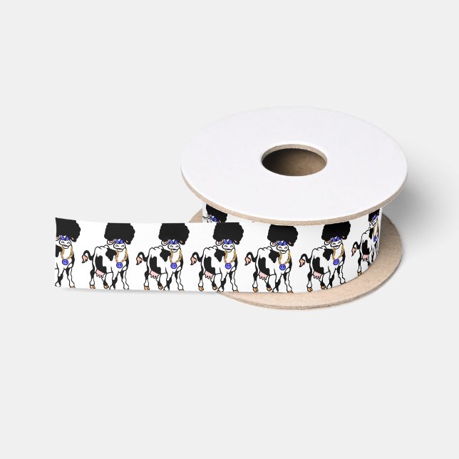 Afro Cow Satin Ribbon (Spool)