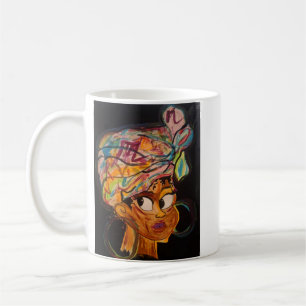 Afro cup depicting acrylic work