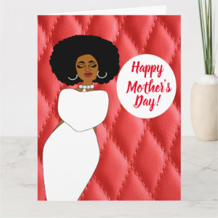 Afro Curly African American Lady Mother's Day Card