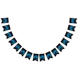 Afro Diva Blue Bunting Flags