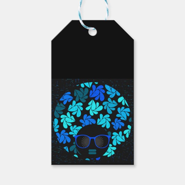 Afro Diva Blue  Gift Tags (Front)