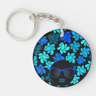 Afro Diva Blue  Keychain