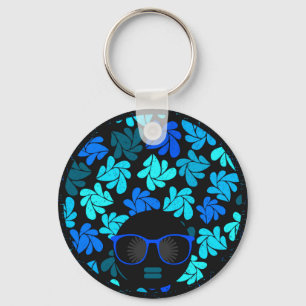 Afro Diva Blue Keychain