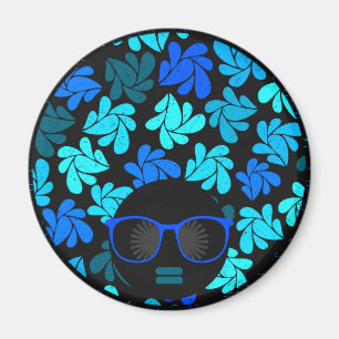 Afro Diva Blue  Magnet