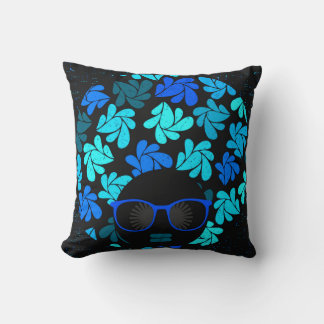 Afro Diva Blue  Throw Pillow