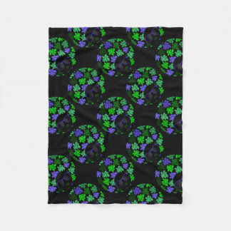 Afro Diva Green & Blue Fleece Blanket