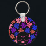 Afro Diva Pink Lavender Blue Keychain<br><div class="desc">Celebrate and Honor the beauty and wonder of black women with this fun graphic print of a black woman with full lips,  wearing sunglasses rocking a huge afro. This was not made by AI.</div>