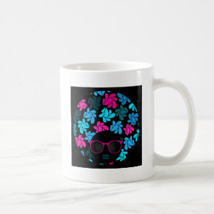 Afro Diva Turquoise & Hot Pink Coffee Mug