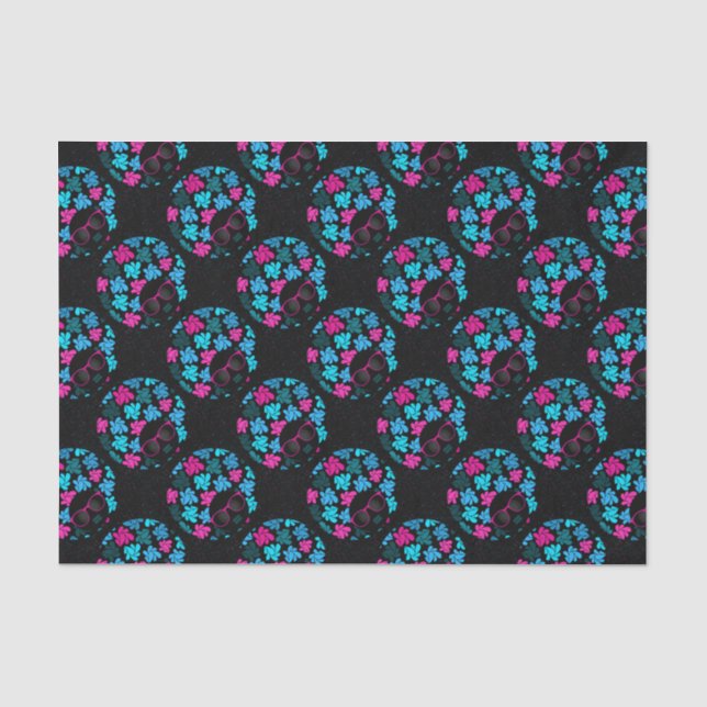 Afro Diva Turquoise & Hot Pink Tissue Paper (Front)