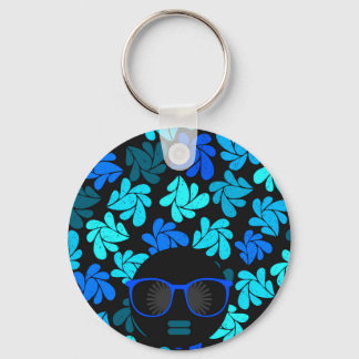 Afro Diva Turquoise Teal Keychain