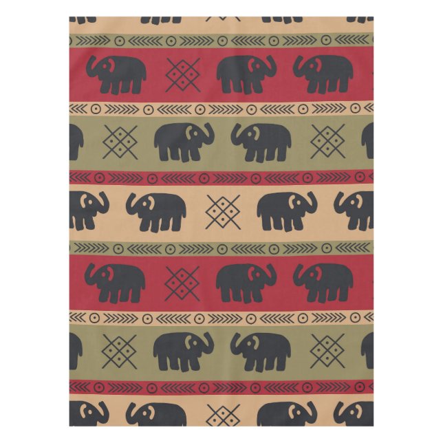 Afro Elephants Tablecloth (Front)
